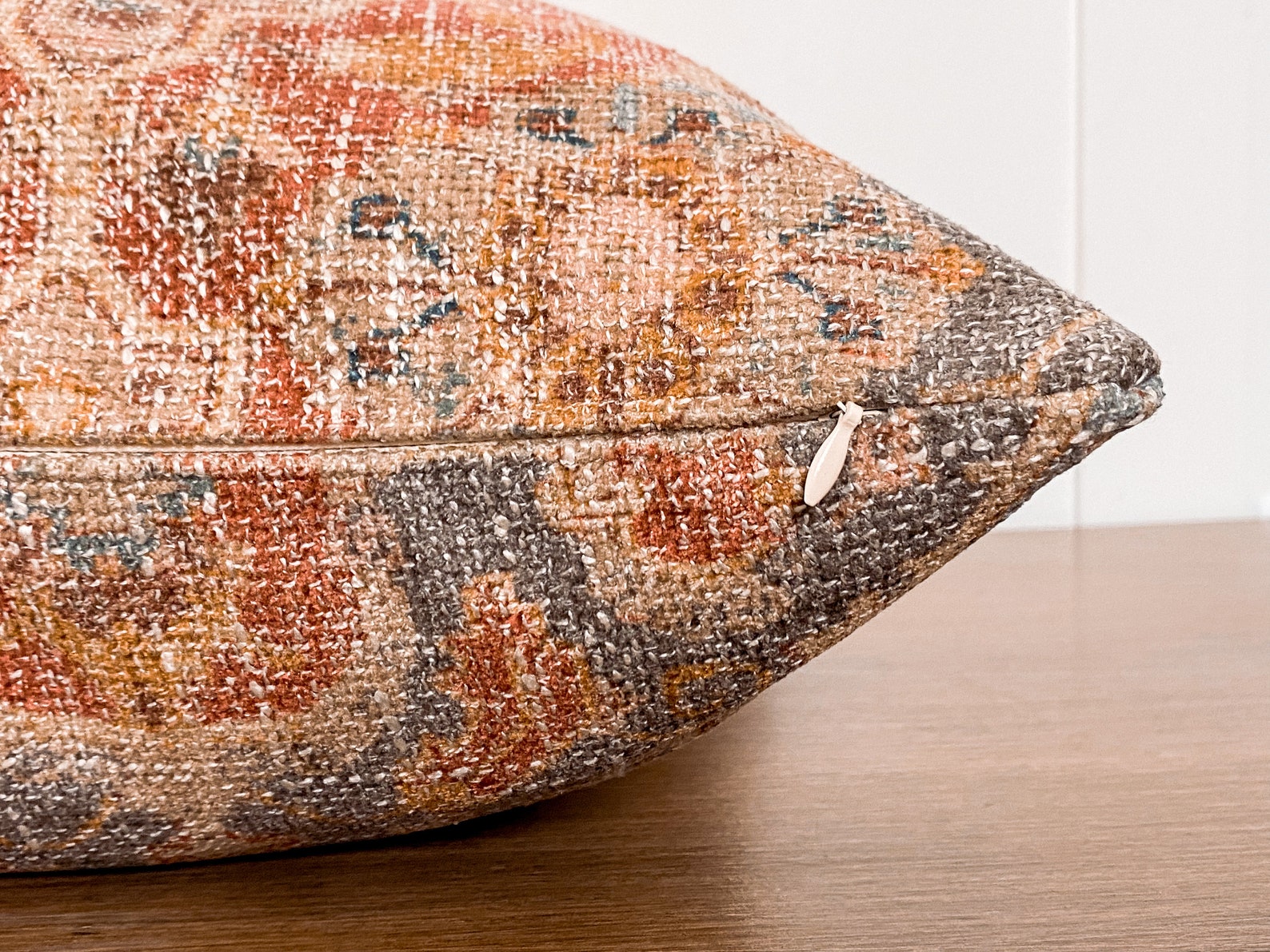 Throw Pillow Rust Gray Pillow Steel Blue Pillow Floral Etsy