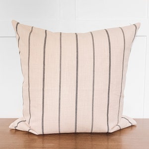Throw Pillows Stripe Pillow Black and Cream Pillow Cover Farmhouse Pillow Handmade Pillow Cover Designer Pillow Cover STEEG