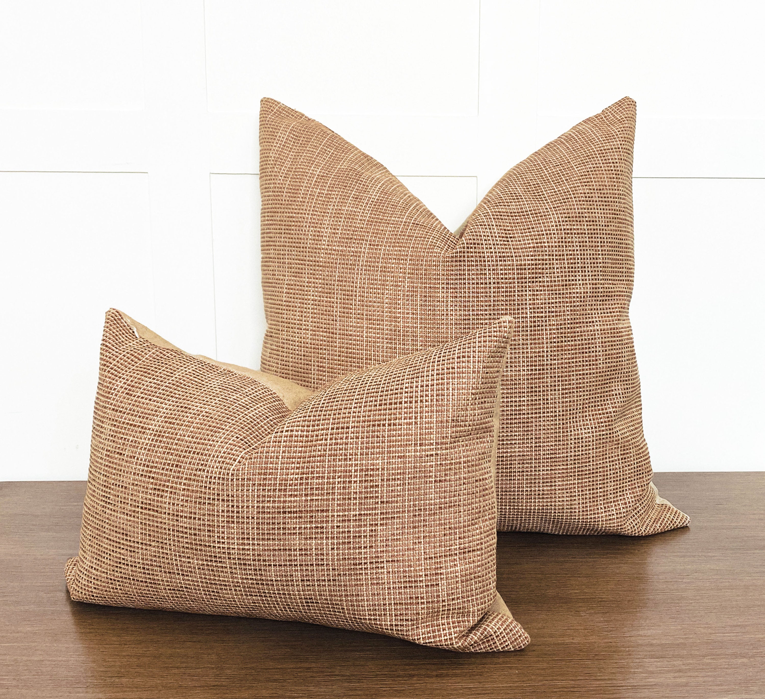 Throw Pillow Warm Pillow Cover Fall Pillow Cover Rust Cinnamon Woven