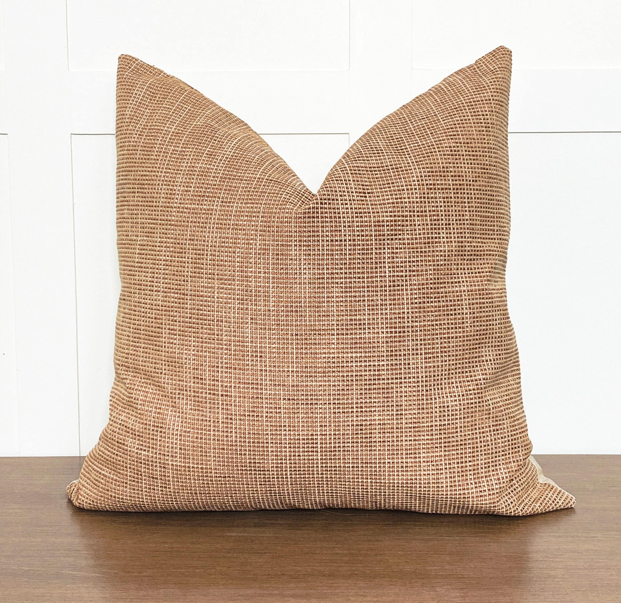 Throw Pillow Warm Pillow Cover Fall Pillow Cover Rust Cinnamon Woven