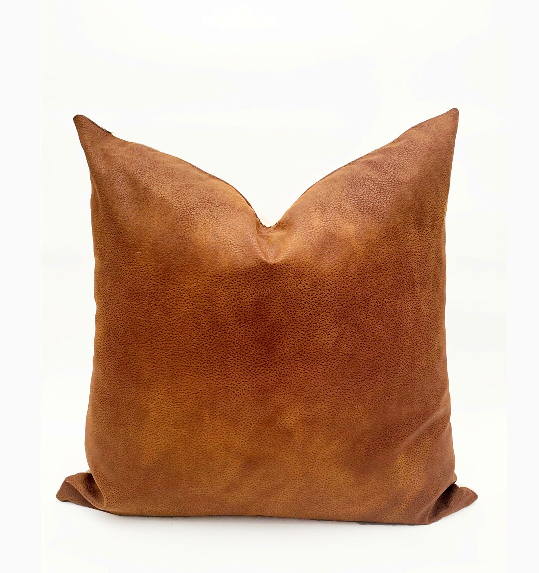 Throw Pillows Cognac Leather Pillow Cover Leather Pillows Handmade