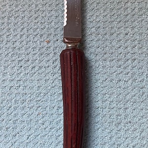 Vintage Forgecraft Stainless Steel Faux Antler Steak Knife