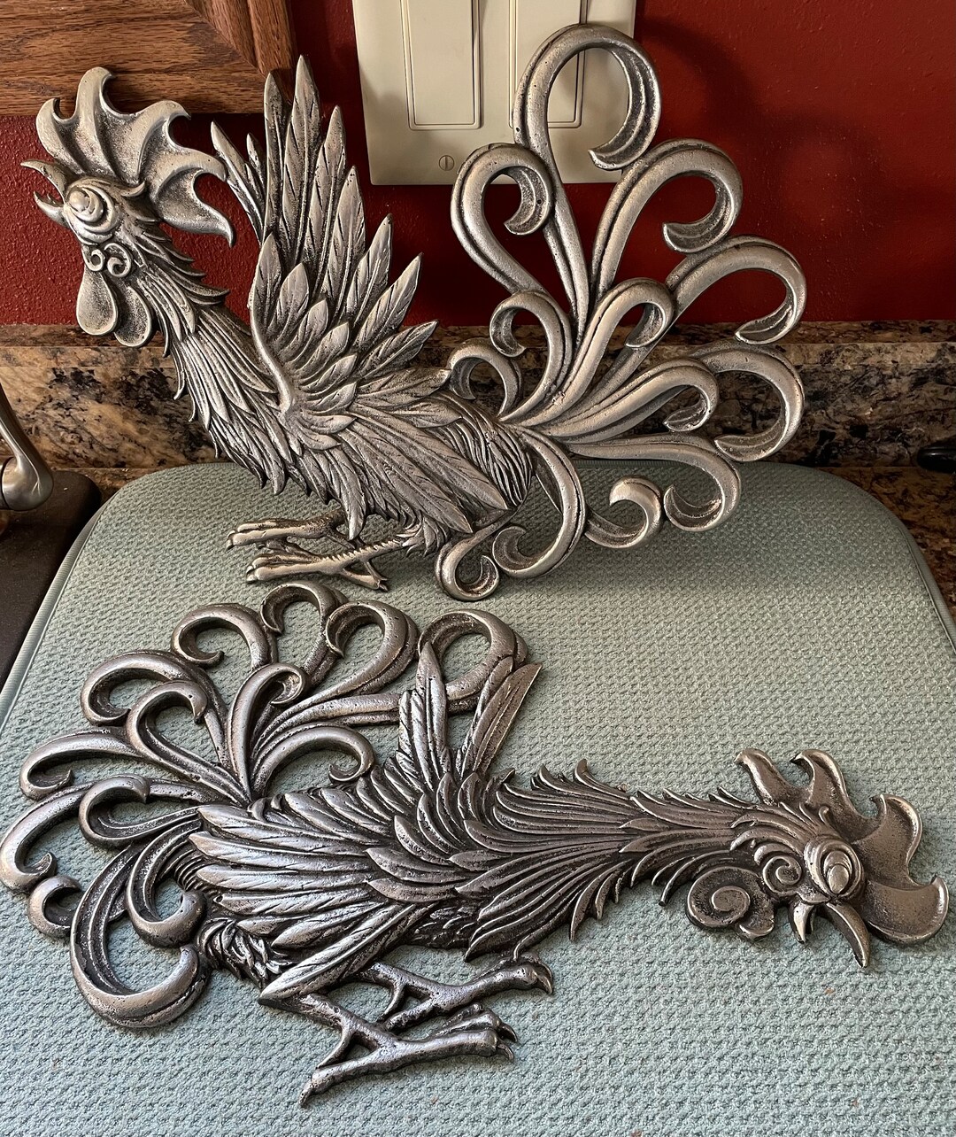 Decorama Metal Chicken Wall Decor Set of 2 Etsy