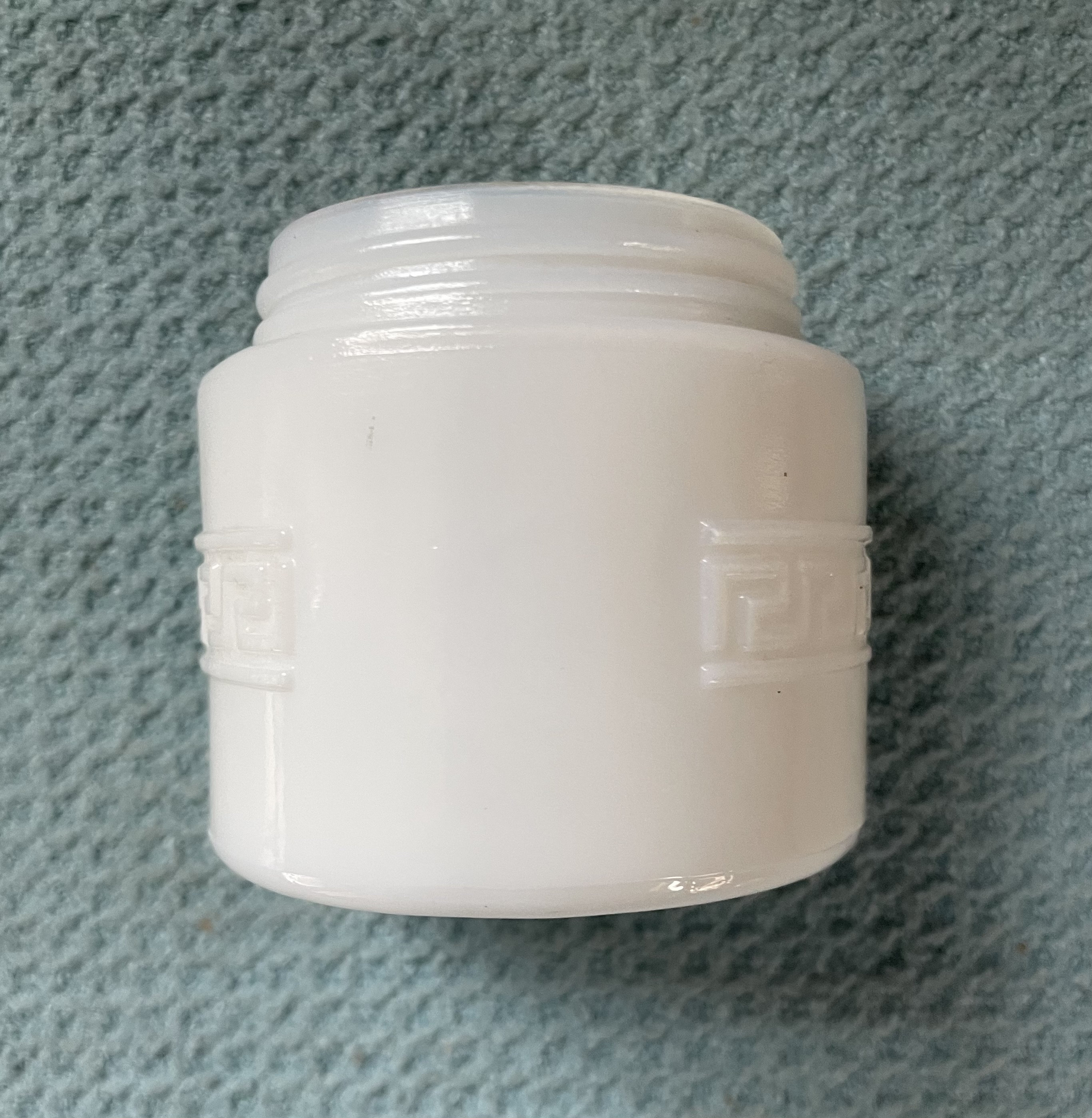Vintage Woodbury Embossed Milk Glass Jar - Etsy