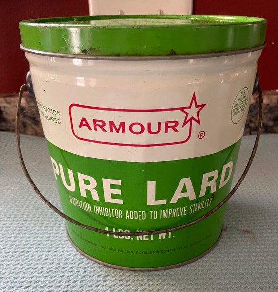 Vintage Armour Pure Lard Tin Can 