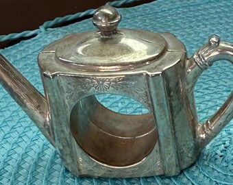Vintage Godinger Silverplated Teapot Napking Rings - Set Of 2