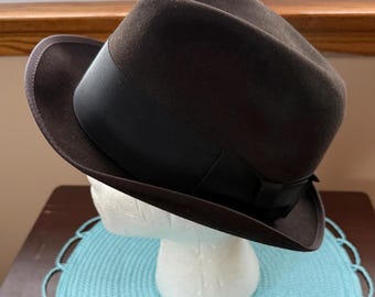Vintage 1950s Royal STETSON WHIPPET Fedora W/ Box ~ Size 7 1/8