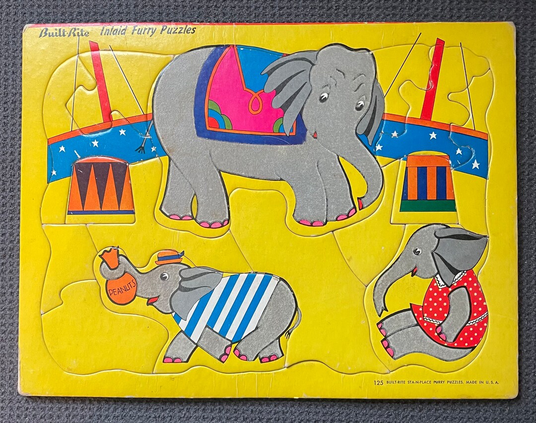 Vintage Lot of 4 Built Rite Furry Puzzles - Etsy
