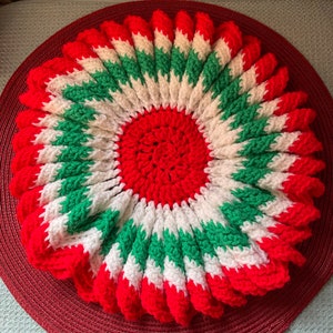 Hand Crafted Crocheted 12&quot; Christmas Tree Skirt Or Doily