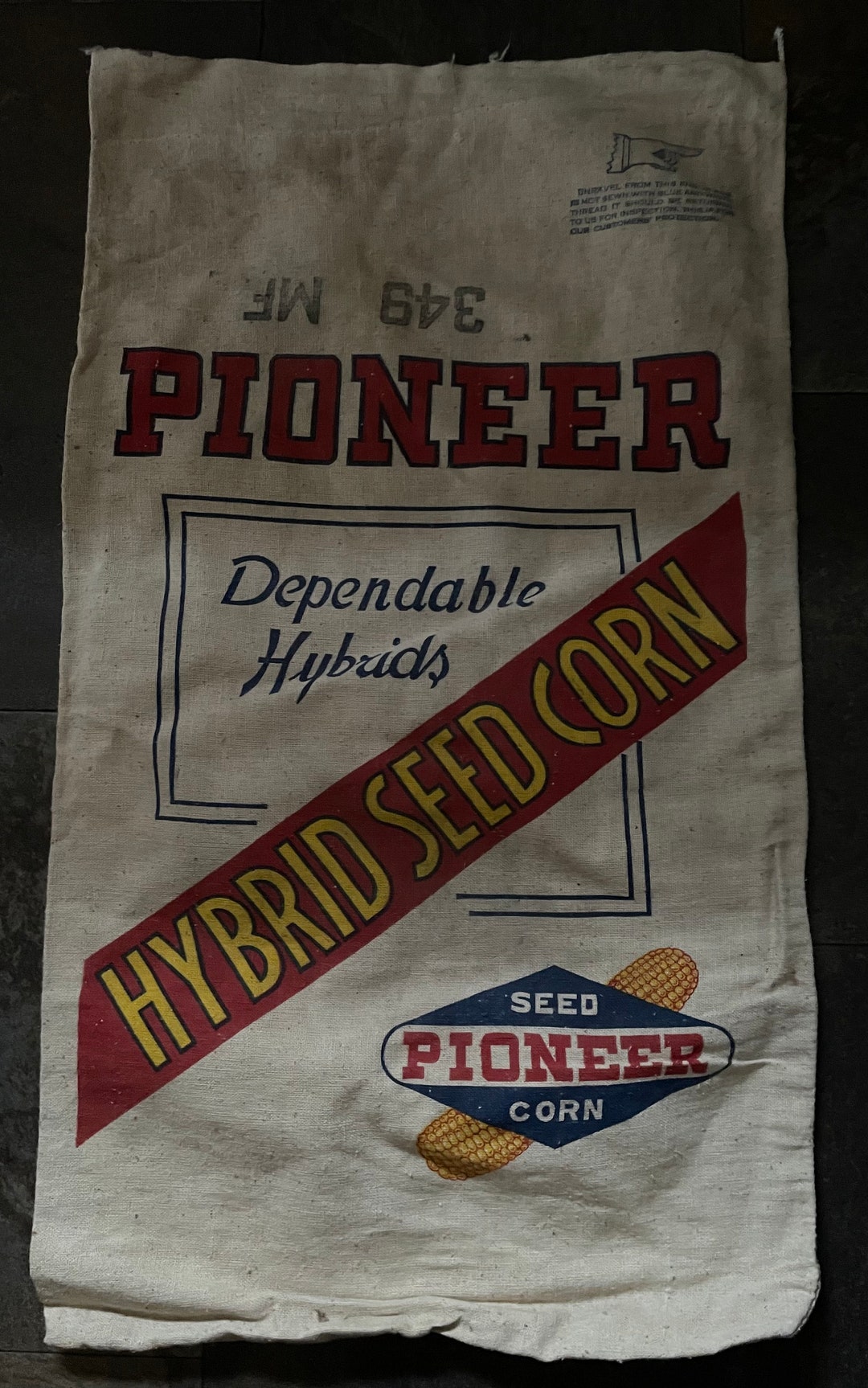 Vintage Pioneer Hybrid Seed Corn Bag Etsy