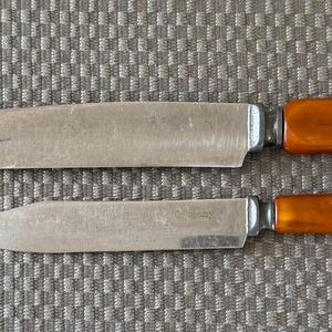 Vintage Stainless steel Kitchen Knives With Bakelite Handles - Set of 2