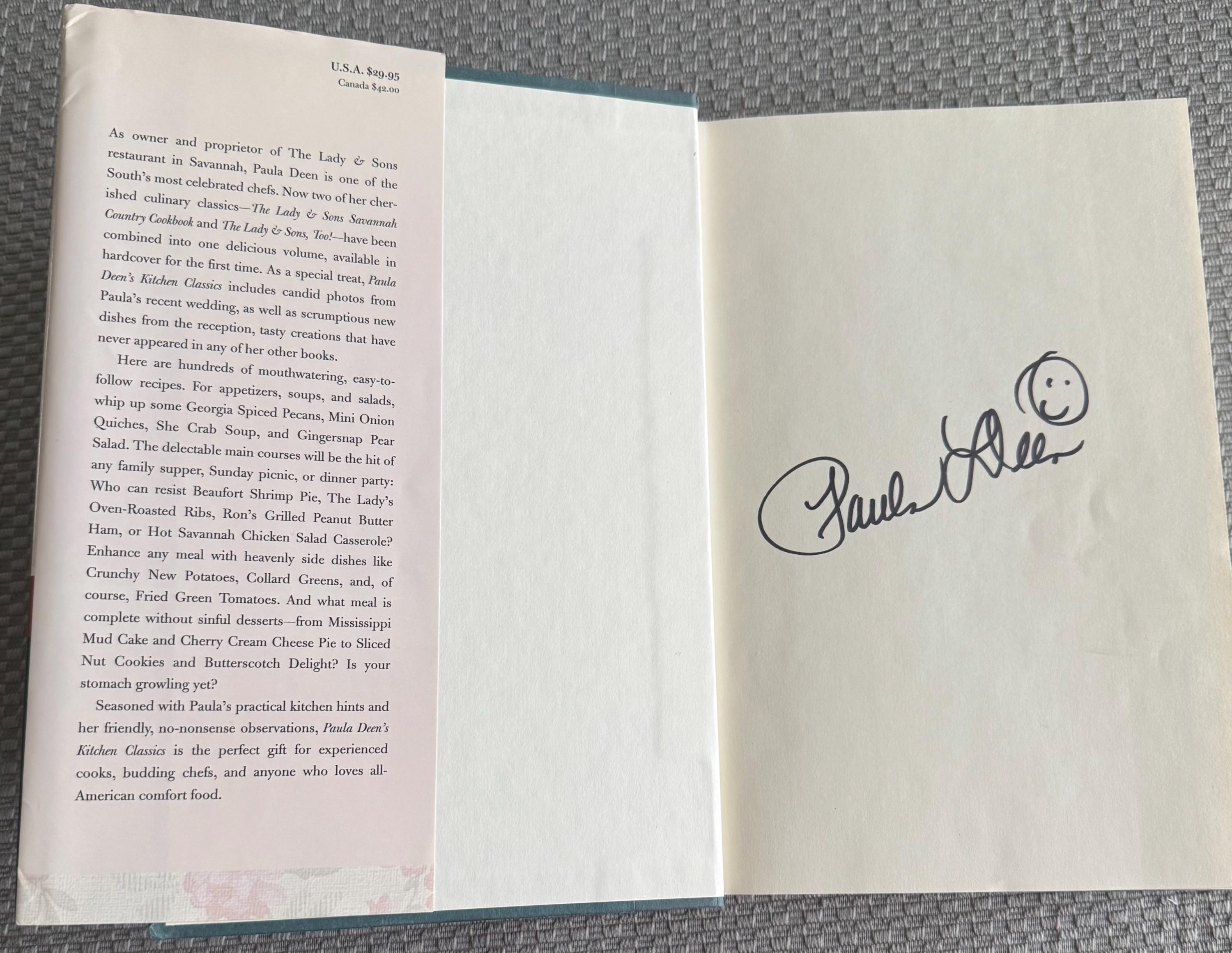 Autographed Paula Deen's Kitchen Classics Cookbook - Etsy