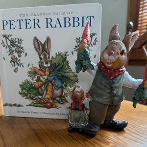 The Classic Tale of Peter Rabbit With Rabbit Figurine - Etsy