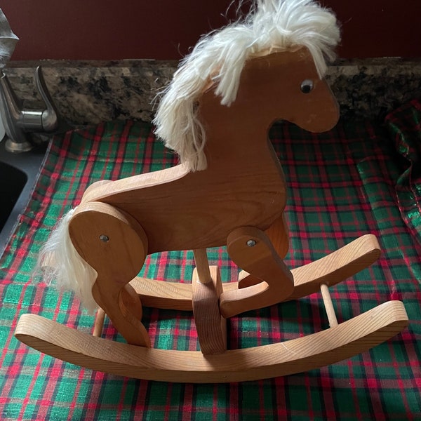 Small Wooden Rocking Horse Etsy