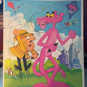 Vintage The Pink Panther Frame-Tray 20 Piece Puzzle