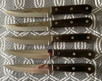 Vintage Wm A Rogers Premier Stainless Steel Steak Knife Set Of 5