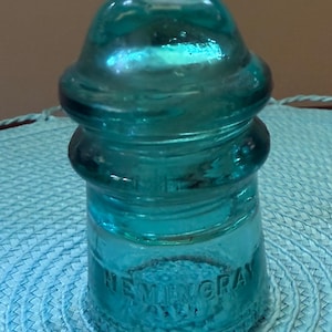 Vintage Hemingray Aqua Glass Insulator #9