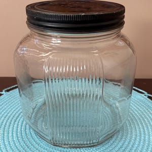 Antique Owens Illinois Ribbed Paneled Octagonal Jar - 2 Available