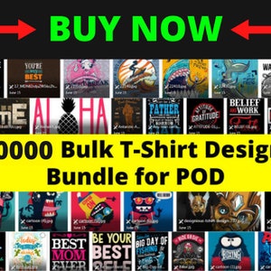 80K Editable Tshirt Design Bundle, Sublimation Bundle, Bulk Tshit Design, Print on Demand Designs, PNG, SVG Download