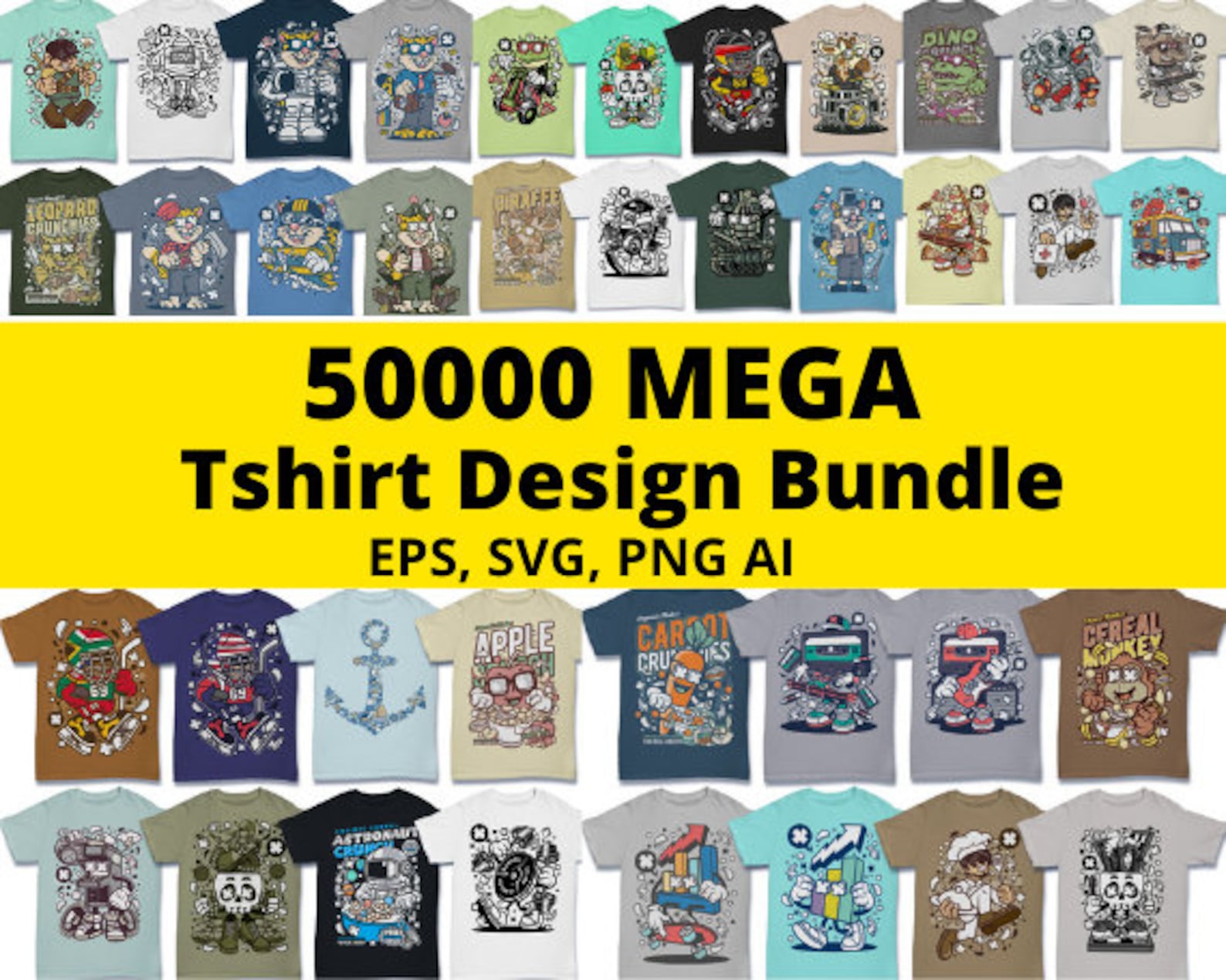 50K Editable Tshirt Design Bundle, Sublimation Bundle, Bulk Tshit ...