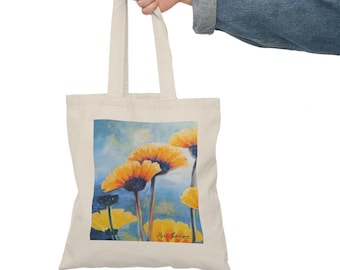 Canvas Tote Bag, Cotton Tote Bag, Shoulder Bag, Reusable Bag, Flower Bag, Shopping Bag, Aesthetic Tote, Art Tote Bag, Artsy Tote Bag