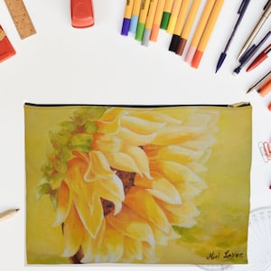 Accessory Pouch, Sunflower Lover Gift, Travel Beauty Bag, Cosmetic Bag, Gift for Women, Storage Pouch, Pencil Case, Travel Pouch