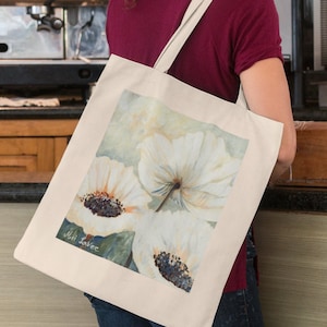 Tote Bag, Canvas Tote Bag, Aesthetic Tote, Shoulder Bag, Cotton Tote Bag, Floral Bag, Shopping Bag, Art Tote Bag, Artsy Tote