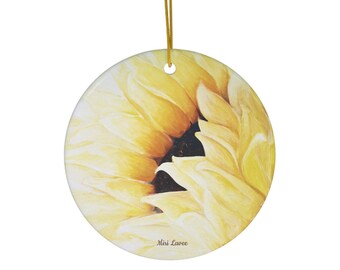 Keramik Ornament, Neues Zuhause Geschenk, Sonnenblumen Liebhaber Geschenk, Sonnenblume Wand Dekor, Blumen Wand Dekor, Sonnenblume Dekoration, Weihnachtsdekoration