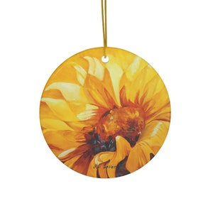Adorno De Cerámica, Adorno De Girasol, Regalo De Nuevo Hogar, Regalo De Inauguración, Decoración De Pared De Girasol, Adorno Floral