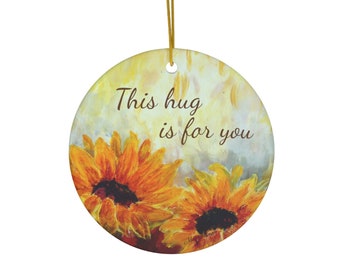 Ceramic Ornament, New Home Gift, Sunflower Lover Gift, Sunflower Wall Decor, Floral Wall Decor, Sunflower Decoration, Christmas Ornament