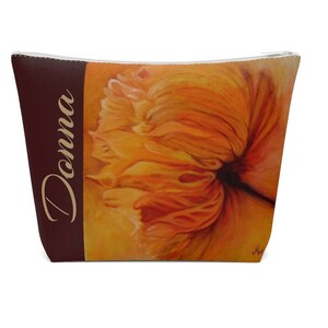 Borsa cosmetica, Borsa per il trucco, Borsa cosmetica personalizzata, Regalo di nome per le donne, Borsa per il trucco personalizzata, Borsa di bellezza da viaggio, Borsa per il trucco floreale, Viola