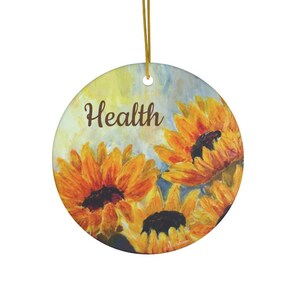 Keramik Ornament, Neues Zuhause Geschenk, Sonnenblumen Liebhaber Geschenk, Sonnenblume Wand Dekor, Blumen Wand Dekor, Sonnenblume Dekoration, Weihnachtsdekoration