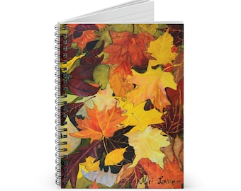 Botanisches Notizbuch, Blätter Notizbuch, Spiral Notizbuch, Lineal Notizbuch, Notizbuch Journal, Herbst Blätter Notizbuch, Herbst Geschenk, Herbst Geschenk
