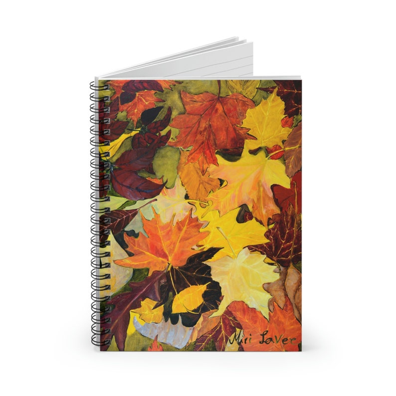 Botanical Notebook, Leaves Notebook, Spiral Notebook, Ruled Line Notebook, Notebook Journal, Fall Leaves Notebook, Fall Gift, Autumn Gift image 1