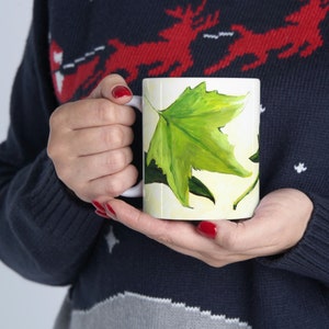 Tazza in ceramica, tazza da caffè, tazza di foglie verdi, tazza da 11 once, regalo per amanti del giardinaggio, tazza della natura, tazza per le donne, tazza per la mamma, regalo per gli amanti della natura