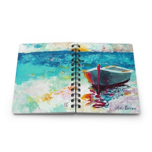 Notebook Journal, Spiral Journal, Nautical Journal, Sea Lover Gift, Diary Journal, Nautical Gift, Fishing Boat Spiral Bound Journal