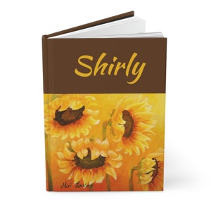 Personalisiertes Journal, personalisiertes Geschenk, benutzerdefiniertes Journal, Hardcover Journal, Liniertes Journal, Sonnenblumen Geschenk, Sonnenblumen Journal, A5 Journal