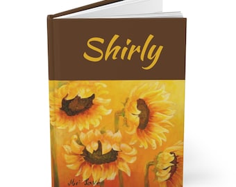 Personalized Journal, Personalized Gift, Custom Journal, Hardcover Journal, Lined Journal, Sunflower Gift, Sunflower Journal, A5 Journal