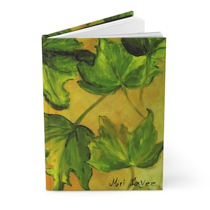 Diario botanico, Diario a copertina rigida, Diario foderato, Taccuino a copertina rigida, Regalo per gli amanti del giardinaggio, Diario delle foglie verdi, Diario del diario