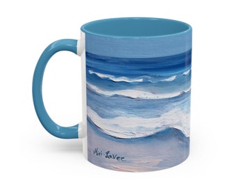 Coffee Mug, Blue Ceramic Mug, 11oz Mug, Sea Gift, Ocean Lover Gift, Art Mug, Nature Lover Gift, Seascape, Mug Gift for Women & Men, Sea Mug
