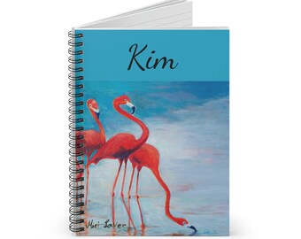 Personalized Notebook, Name Gift, Personalized Gift, Flamingo Notebook, Spiral Notebook, Turquoise Notebook, Notebook Journal, Animal