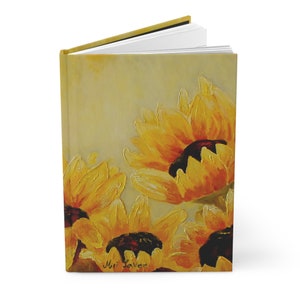 Hardcover Journal, Lined Journal, Notebook Journal, Sunflower Lover Gift, Sunflower Journal, A5 Journal