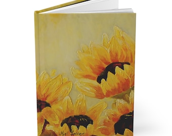 Hardcover Journal, Lined Journal, Notebook Journal, Sunflower Lover Gift, Sunflower Journal, A5 Journal