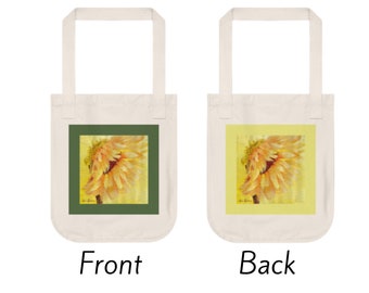 Organic Cotton Tote Bag for Woman, Shopping Bag, Shoulder Bag, Eco Friendly Gift, Eco Friendly Bag, Flower Bag, Sunflower Gift