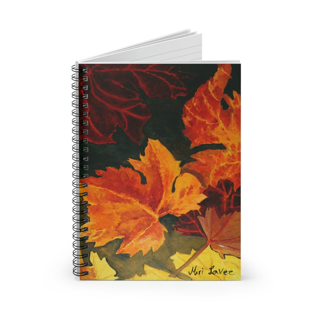 Botanical Notebook, Leaves Notebook, Spiral Notebook, Line Notebook ...
