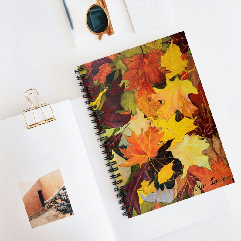 Botanical Notebook, Leaves Notebook, Spiral Notebook, Ruled Line Notebook, Notebook Journal, Fall Leaves Notebook, Fall Gift, Autumn Gift image 2