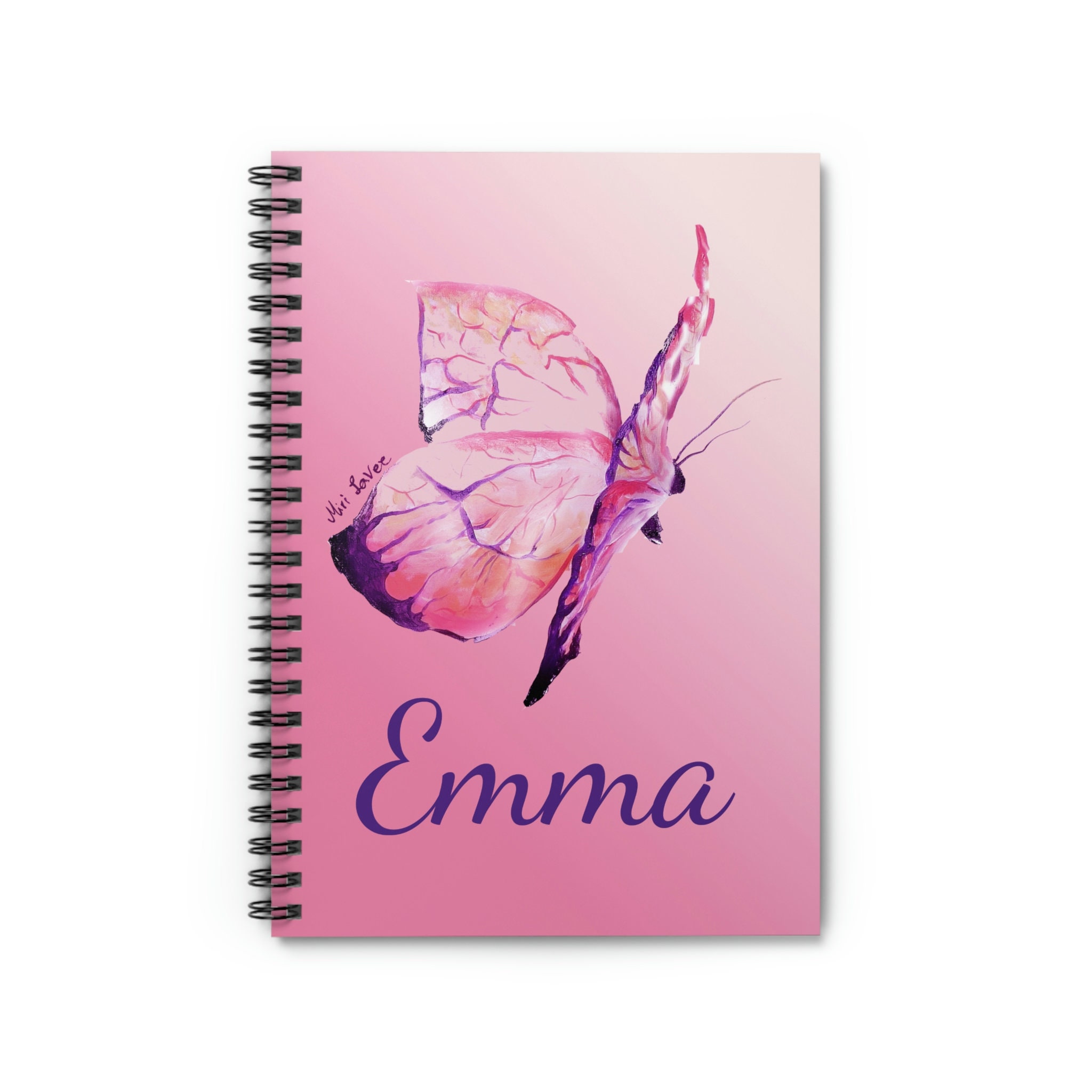 Cuaderno de espiral personalizado con bonito patrón de mariposa, cuaderno  personalizado para niños, adolescentes, niñas, mujeres, regalos para niños
