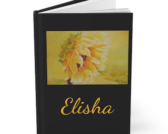 Personalized Journal, Name Notebook Journal, Hardcover Journal, Lined Journal, Sunflower Lover Gift, Sunflower Journal, A5 Journal, Floral