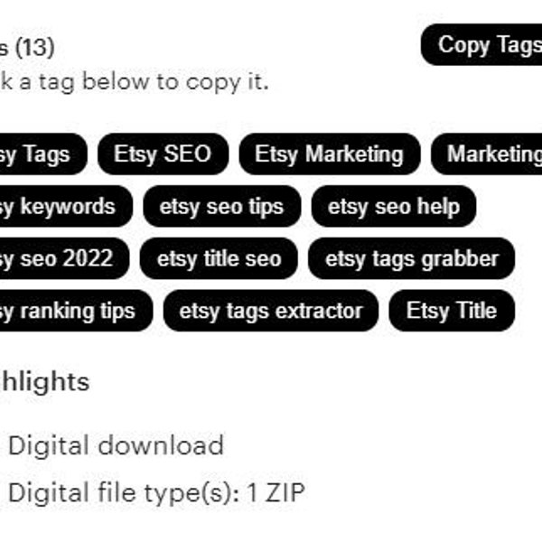 Etsy Tag Extractor Etsy