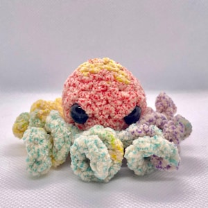 Rainbow - Multicolour Mini Soft Handheld Handgemaakte Lente Kleurrijke Gehaakte Octopus Pluche